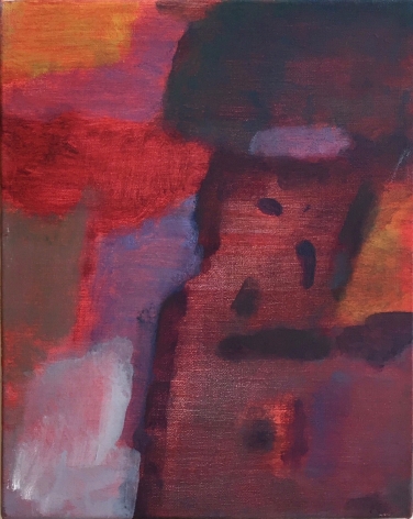 An Hoang, Untitled (red interior), 2016, Oil on canvas, 10h x 8w in, 25.40h x 20.32w cm, painting