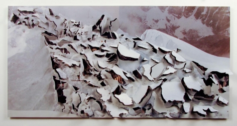 Nicholas Hall, Untitled (Glacier), 2013,  Dimensional Paper Cut-Out, 10h x 19.75w in, Mixed Media